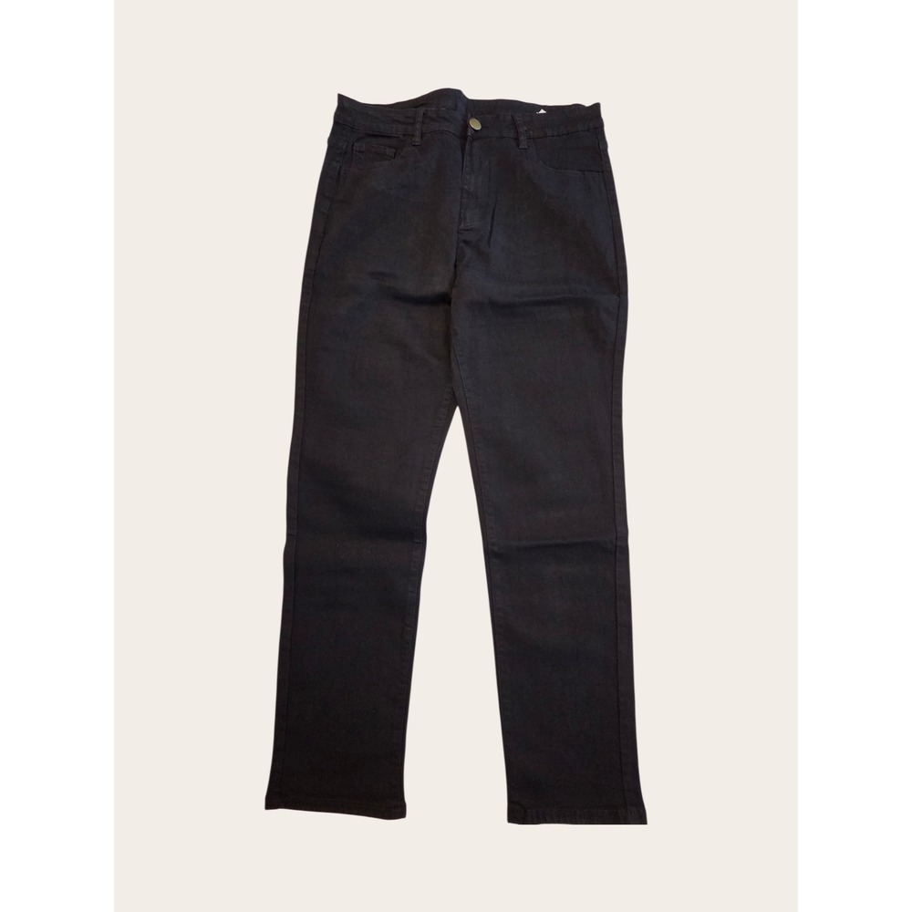 Manfinity‎ Mens Black Straight Leg Stretch Denim Jeans Size 34 Solid Casual